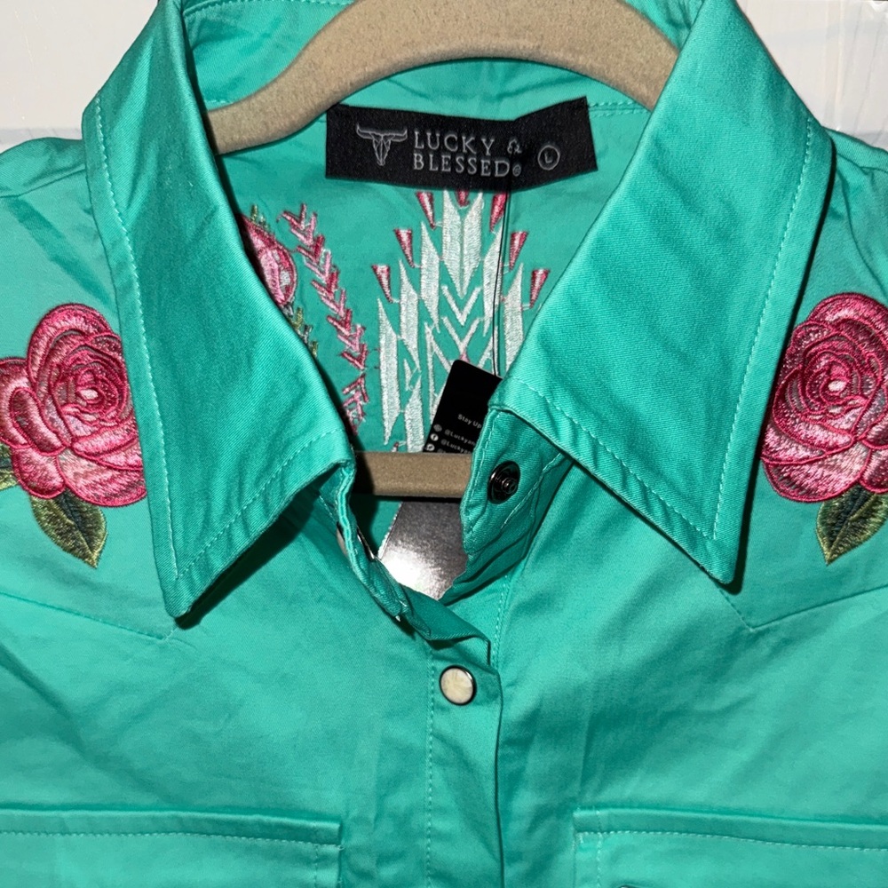 Lucky & Blessed Turquoise Sleeveless Dress - Picture 4 of 6